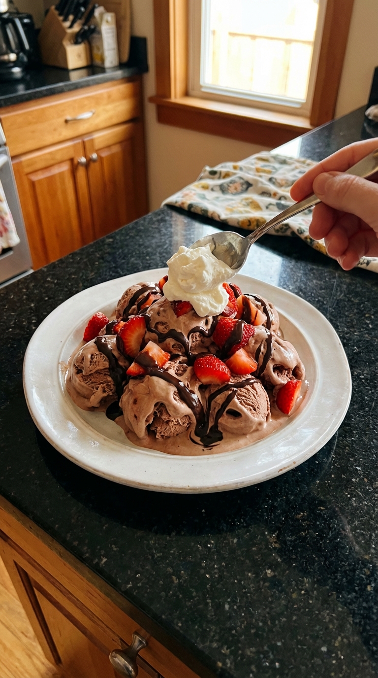 Chocolate Strawberry Frozen Yogurt