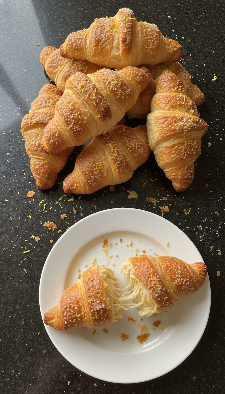 Crispy Lemon Zest Croissants
