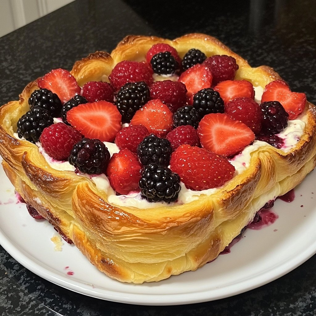 Festive Berry Croissant French Toast Bake​