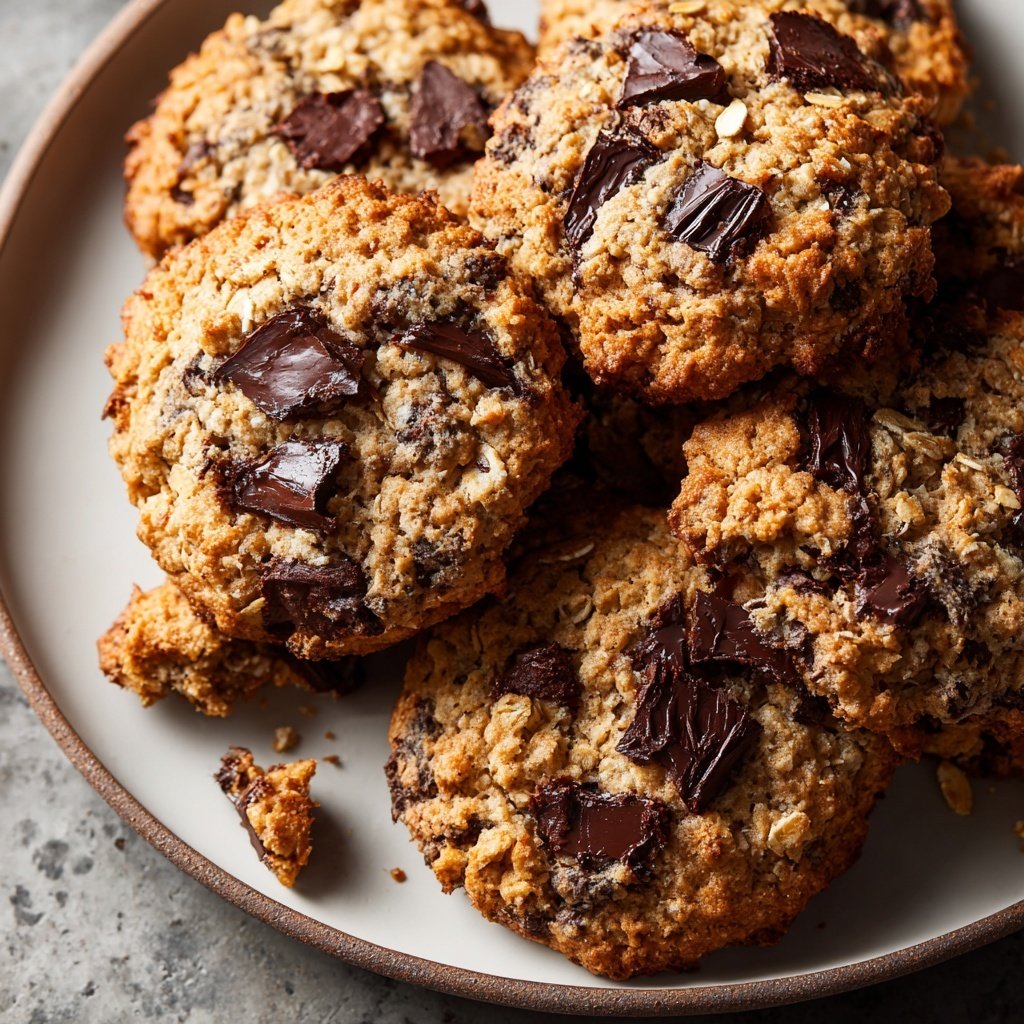 Banana Oatmeal Chocolate Cookies