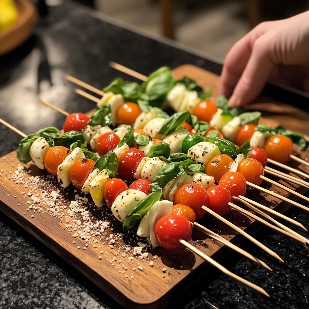 Simple Caprese Cherry Tomato Skewers
