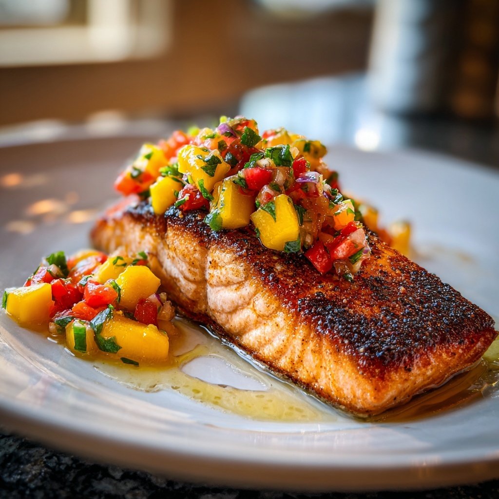 Grilled Salmon with Mango Salsa
