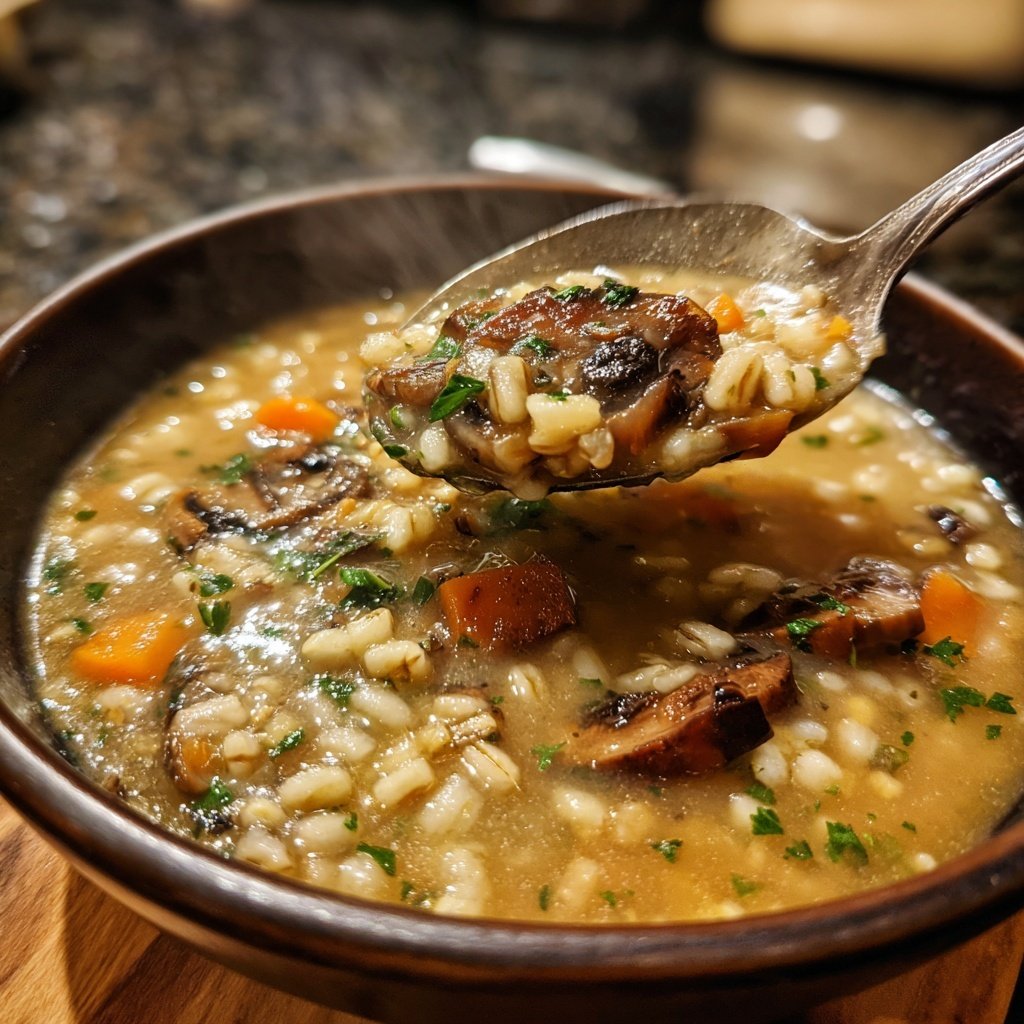 Herbed Mushroom Barley Soup