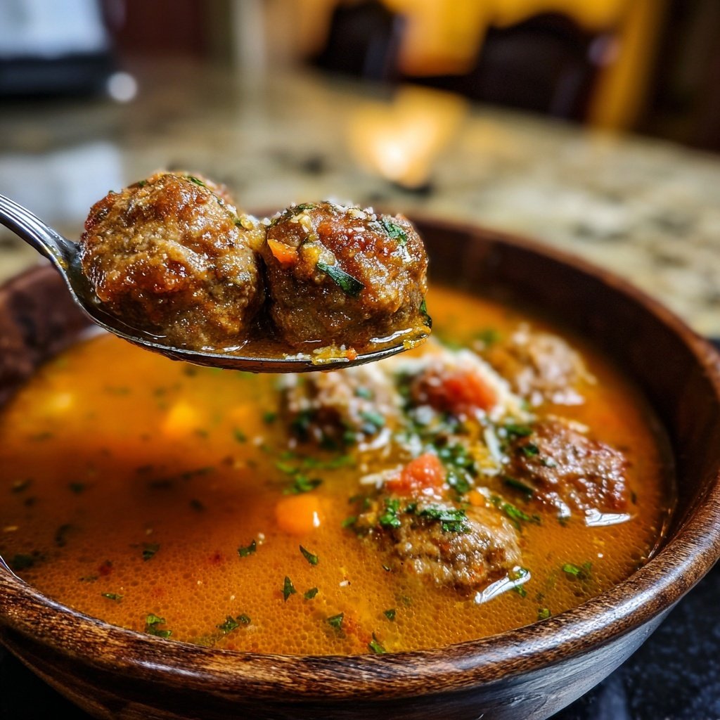 Meatball Soup with Italian Herbs