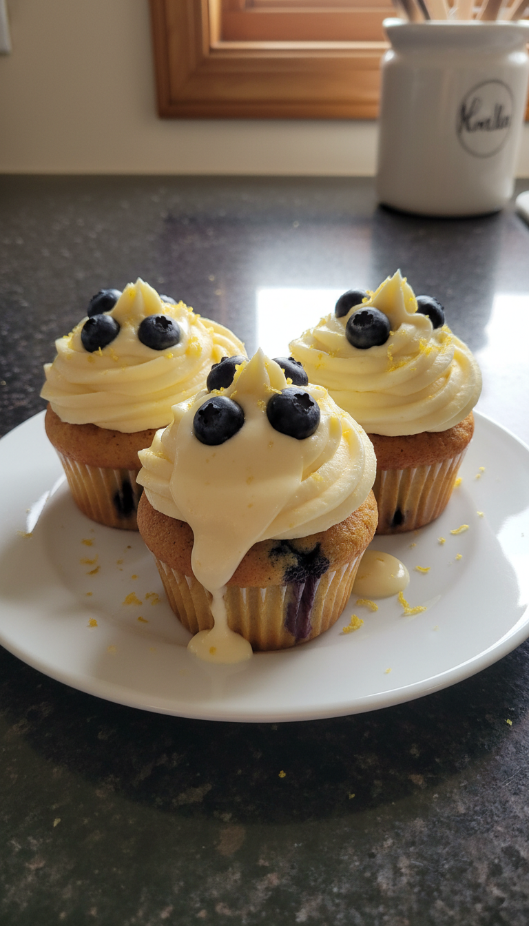 Blueberry Lemon Buttercream Cupcakes