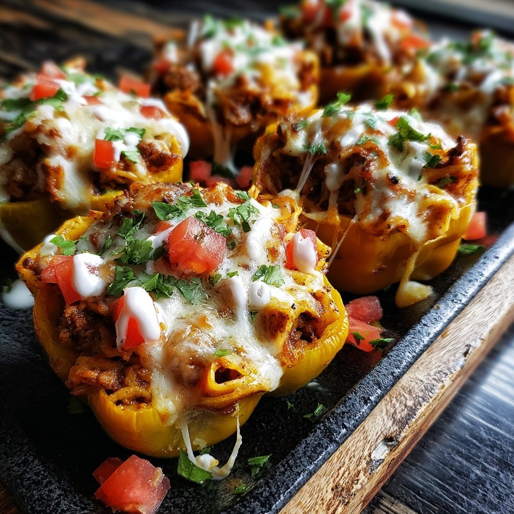 Taco Pasta Stuffed Peppers