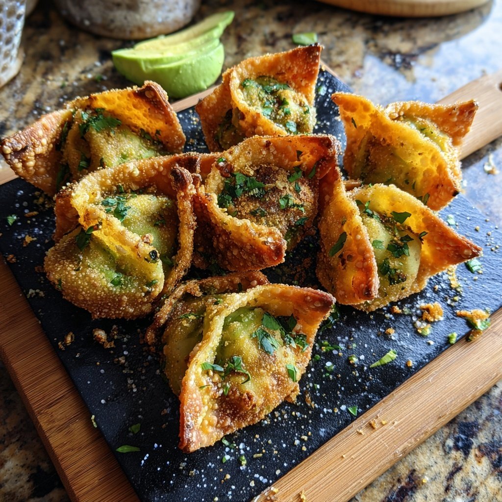 Baked Spicy Avocado Wontons