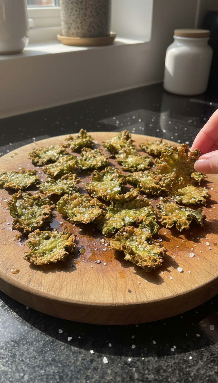 Crispy Dandelion Greens Chips